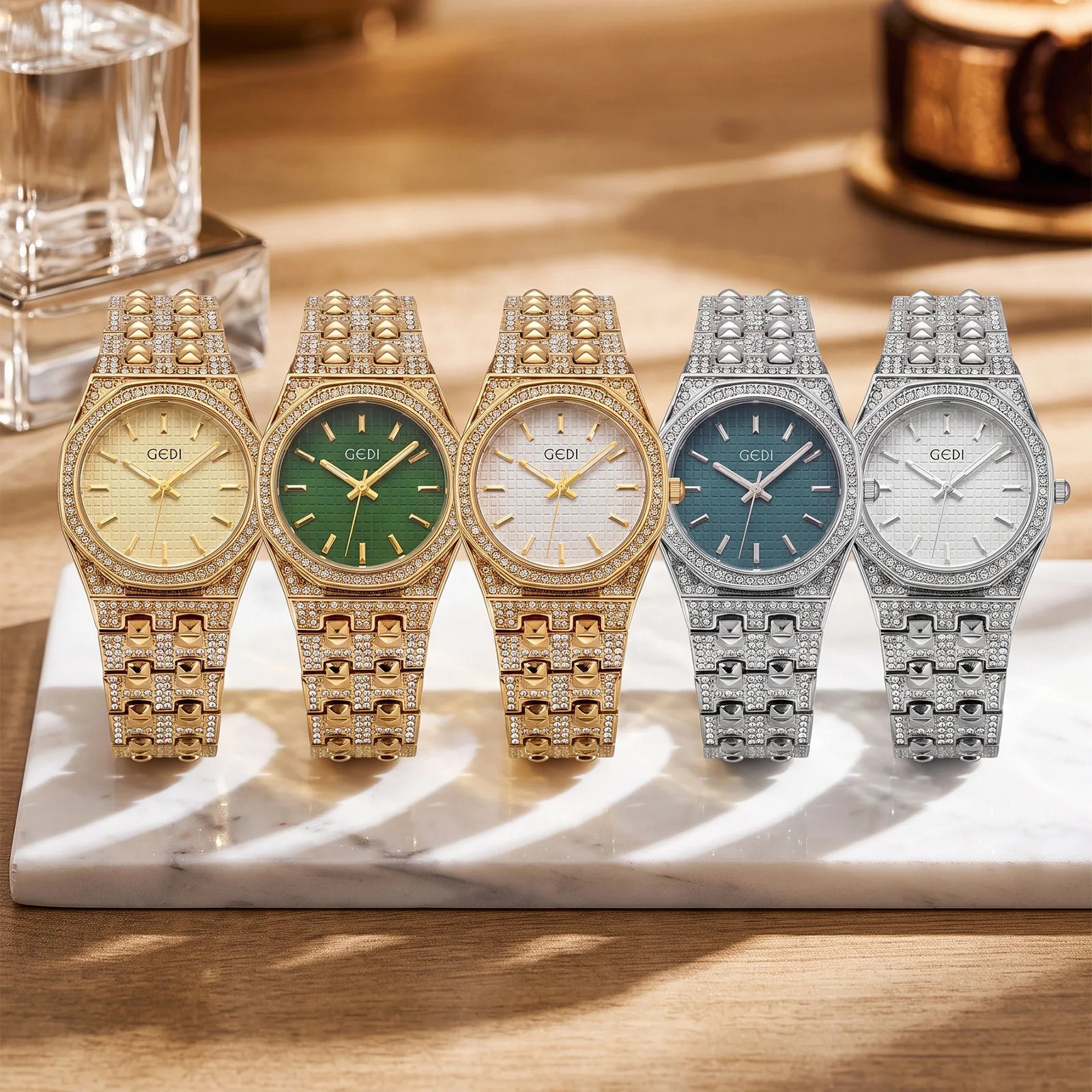 Bestselling Light Luxury Business Style Women Wristwatches Simple EPlegant High-end Polygonal Steel Strip Quartz Wristwatches