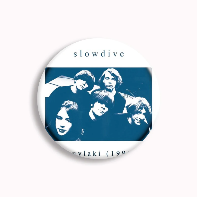 Vintage Slowdive Alison 1991 Knopf Pin Shoegaze Musik alles ist lebendig Souvlaki Brosche Abzeichen Tasche Dekor Fans sammeln 58mm