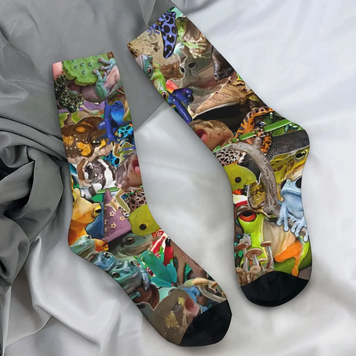 Animal Frog Cartoon Socks Casual Stockings Spring Non-Slip Men Socks Warm Soft Pattern Running Sports Socks