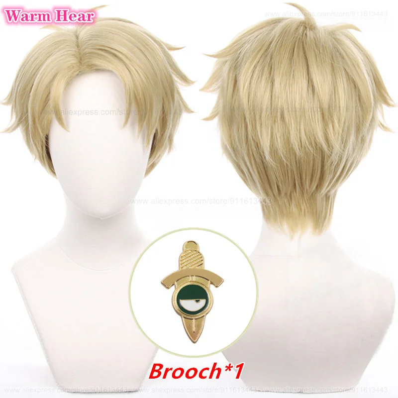 

Loid Forger Cosplay Wig Anime Unisex 30cm Flaxen Siad Part Wig And Brooch Heat Resistant Hair Halloween Party Wigs +Free Wig Cap