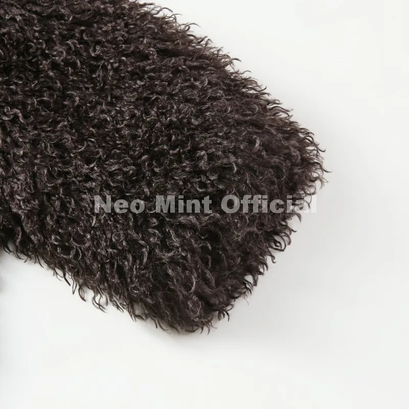 Neo Mint Winter 2026 Hot Chocolate Fluffy Chunky Sheep Fur Coat Women Oversized Overcoat Outerwear Ins Street Fashion Fur Jacket