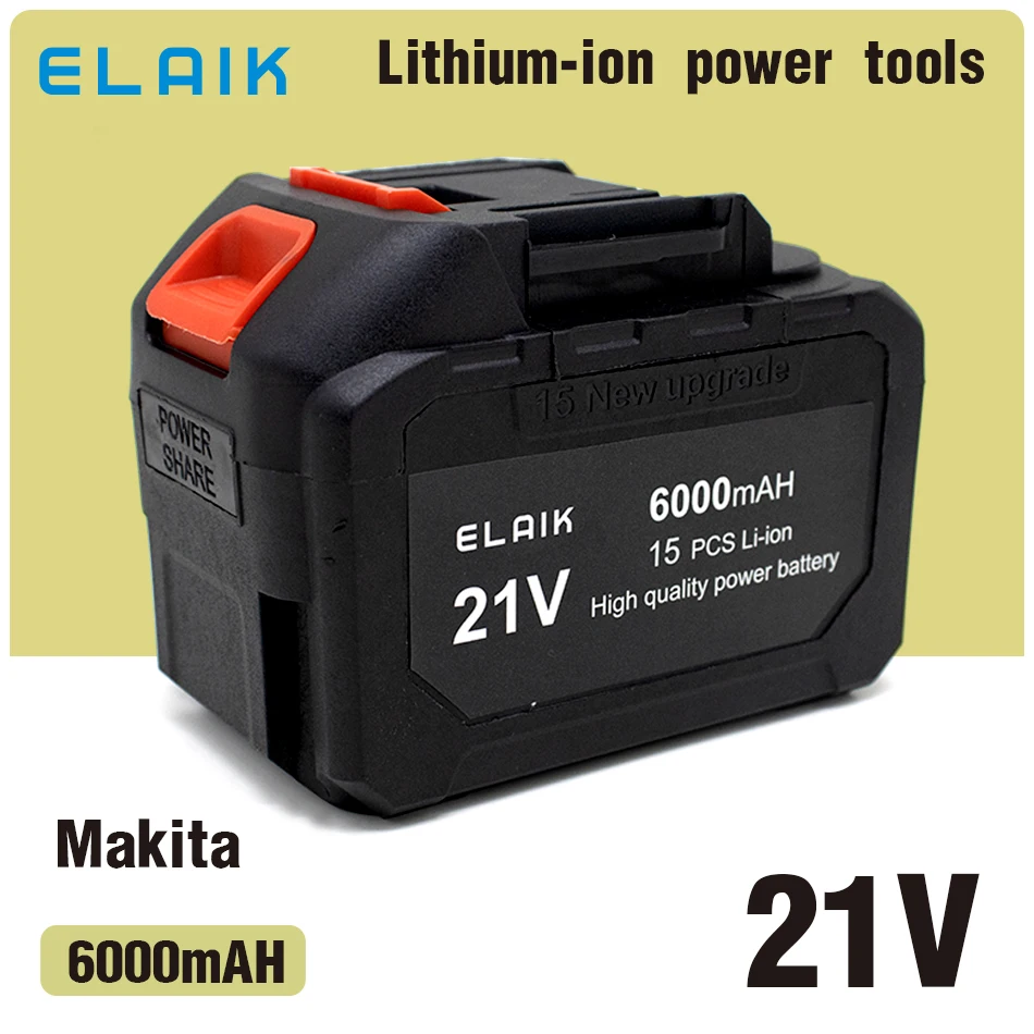 Makita 21V 6000mAh lithium-ion rechargeable power tool replacement battery Suitable Makita Power Tool