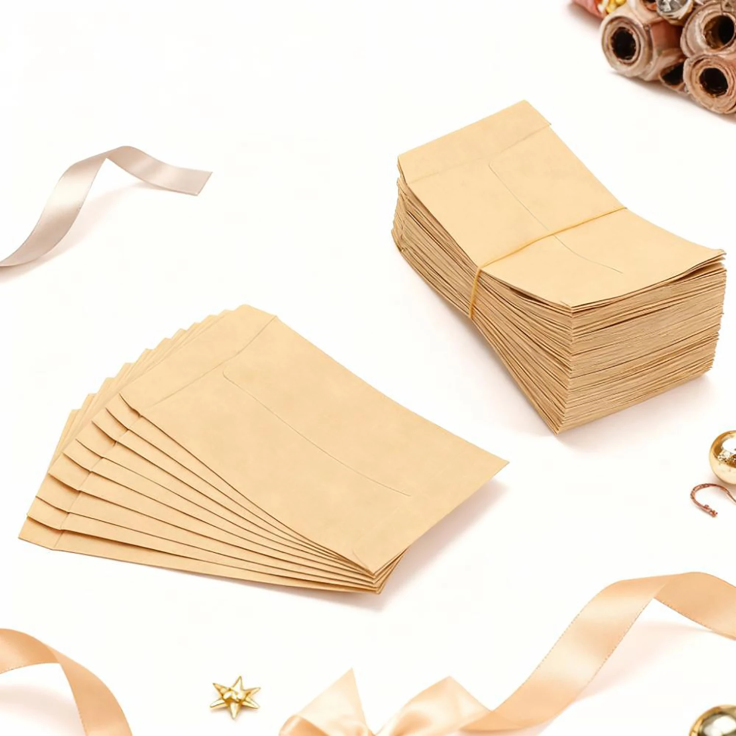 100 Stücke 6*10 cm Kraftpapier Umschlag Party Geschenk Gast Beutel Kaffeebohne Hochzeit Festival Lebensmittel Samen Verpackung Umschlag Tasche