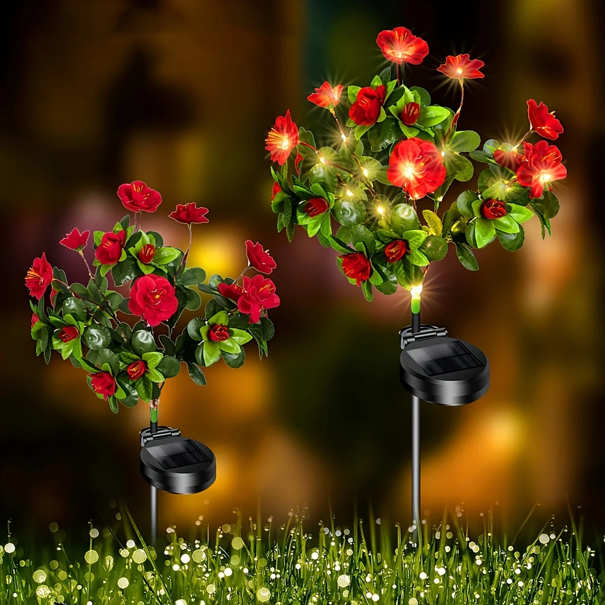 

Светодиодный солнечный свет, водостойкая солнечная лампа с цветами азалии, уличная декоративная лампа для сада, двора, газона, дорожки, освещение, праздничный свадебный декор