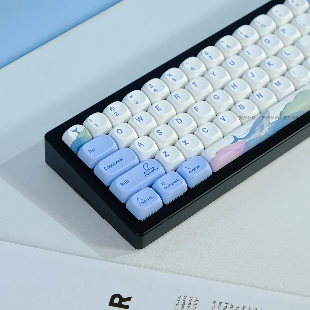 

Haiyun keycap blue cute KOA height similar to MOA hot sublimation PBT ball cap 61/68/87/980