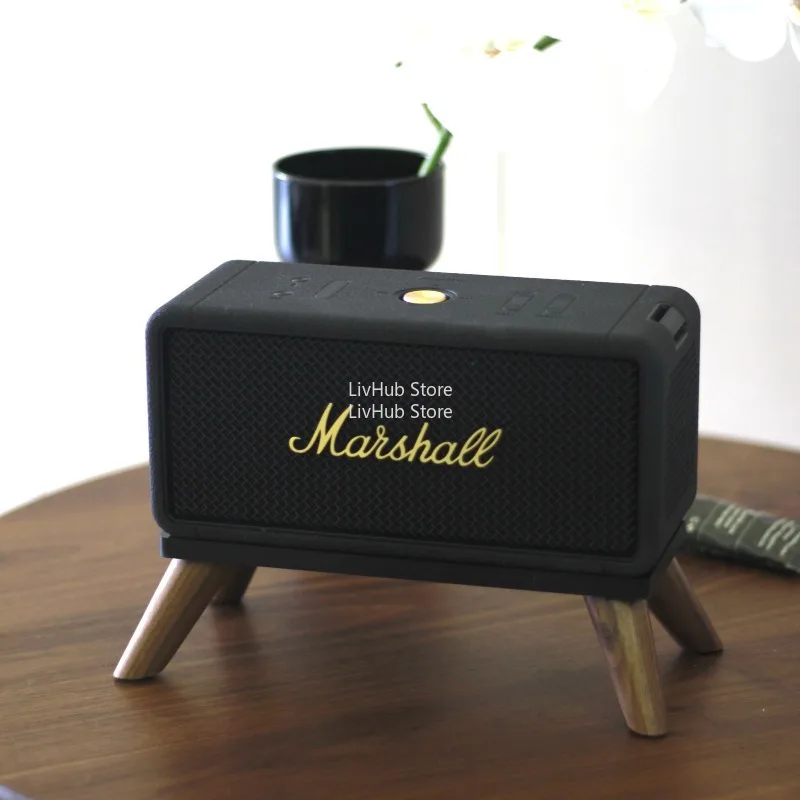 Portable Speaker for  Marshall better for speaker sound-Walnut Desktop Storage Audio speaker stand  (Not Included the Speaker)