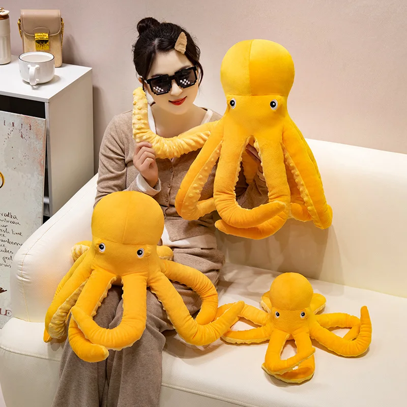 Leuke Octopus Pluche Pop Cartoon Gele Octopus Dier Super Zacht Pluche Pop Kussen Voor Jongens En Meisjes Verjaardagscadeau Appease Pop