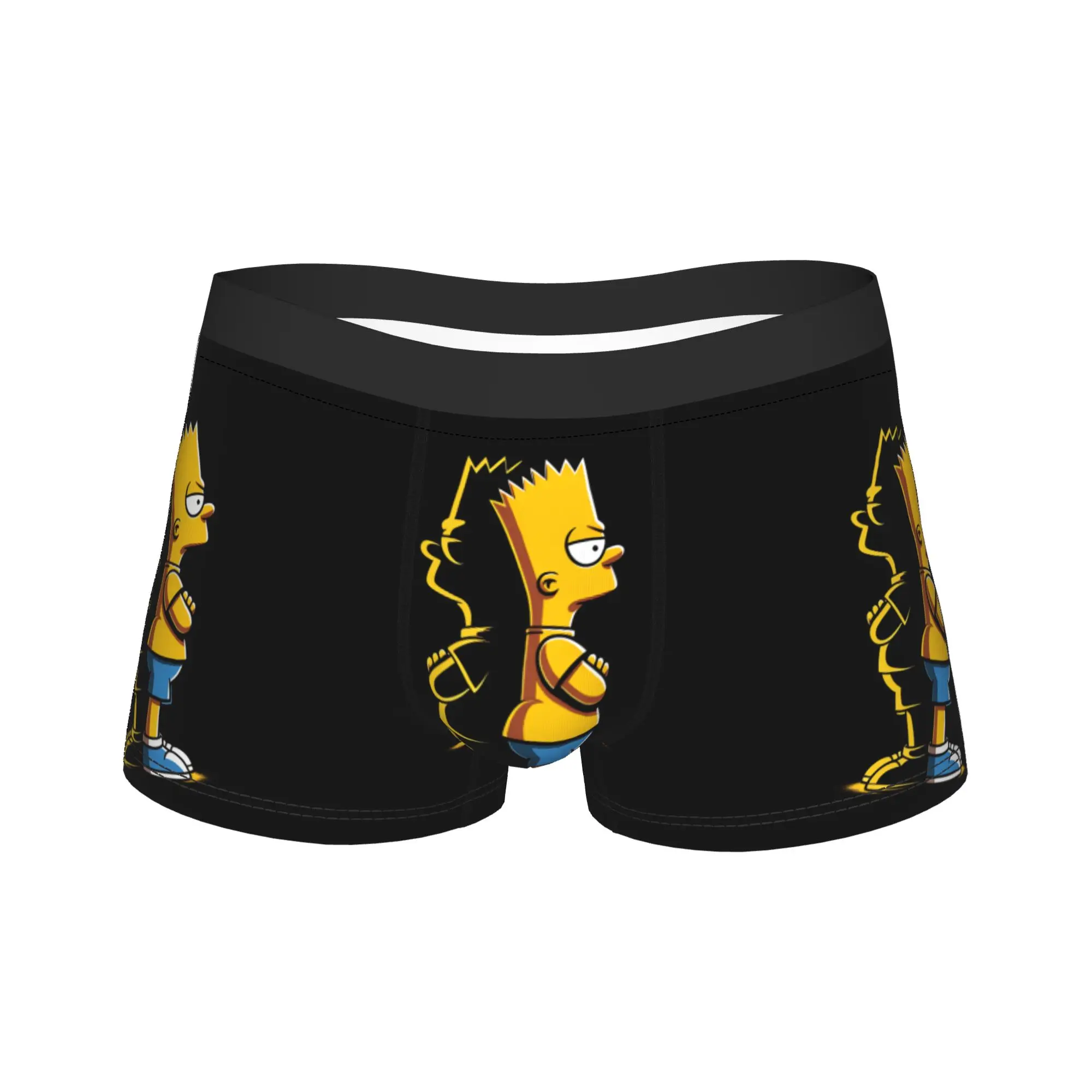Bart S-Simpsons Character Boxer Brief  Underwear Quality Males Comfortable Trunk Custom Plus Size Panties