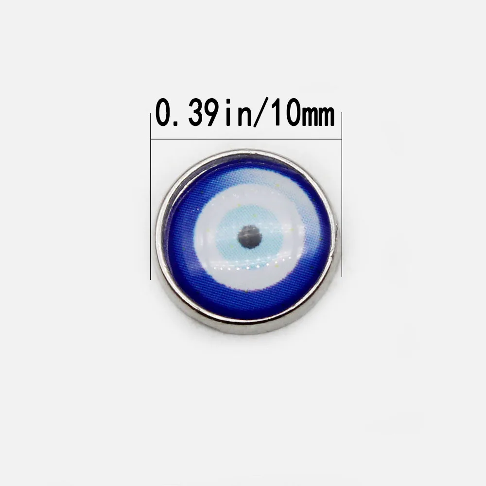 Hot Selling 20pcs Evil Eyes Floating Charms Living Glass Memory Lockets Bracelet Pendants Diy Jewelry Accessory