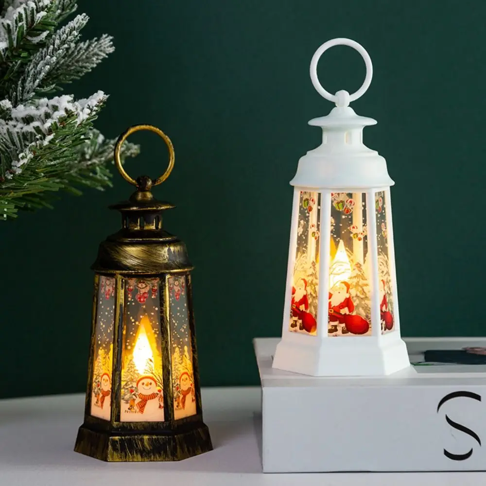 Vintage Christmas Decorations Hanging Luminous Hand-held Nightlights Simulation Creative Christmas Snow Globe Lantern Festival