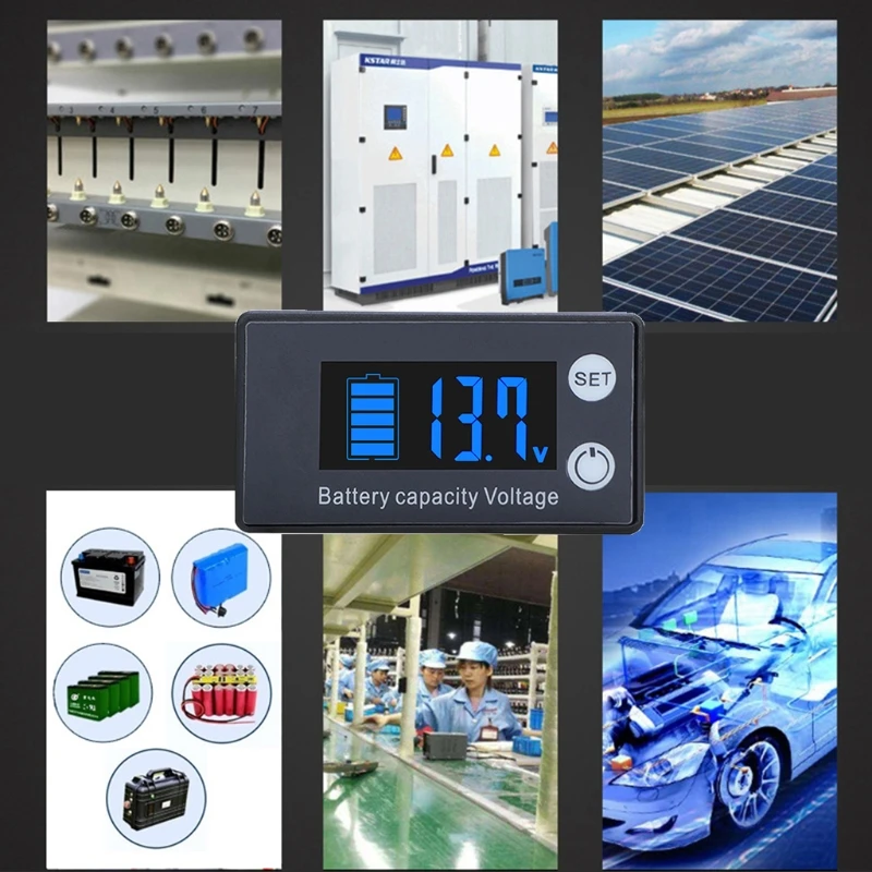 Battery Charge Level Indicator for Dc 7-70V Lead Acid Lithium Battery Capacity Meter Test Display LED Tester Voltmeter