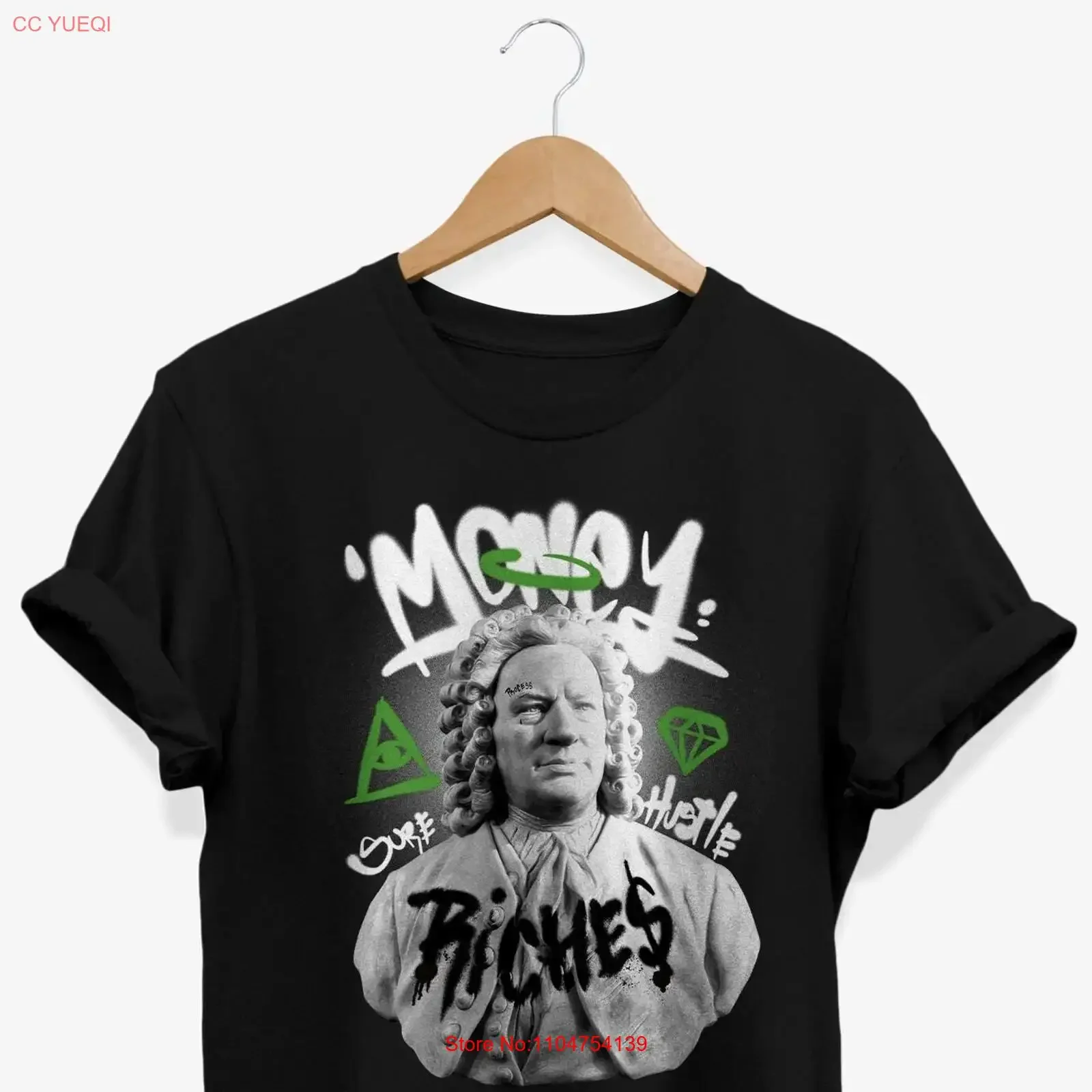 Money Streetwear T shirt Graffiti Art Bust Statue Modern  vintage Washed Casual Unisex Stylish fashion Comfortable