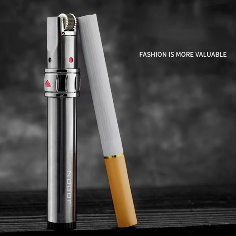 Creative Cylindrical Butane Gas Lighter Portable Metal Lighter Cigarette Accessories Men\'s Gift Outdoor Camping Ignition Tool