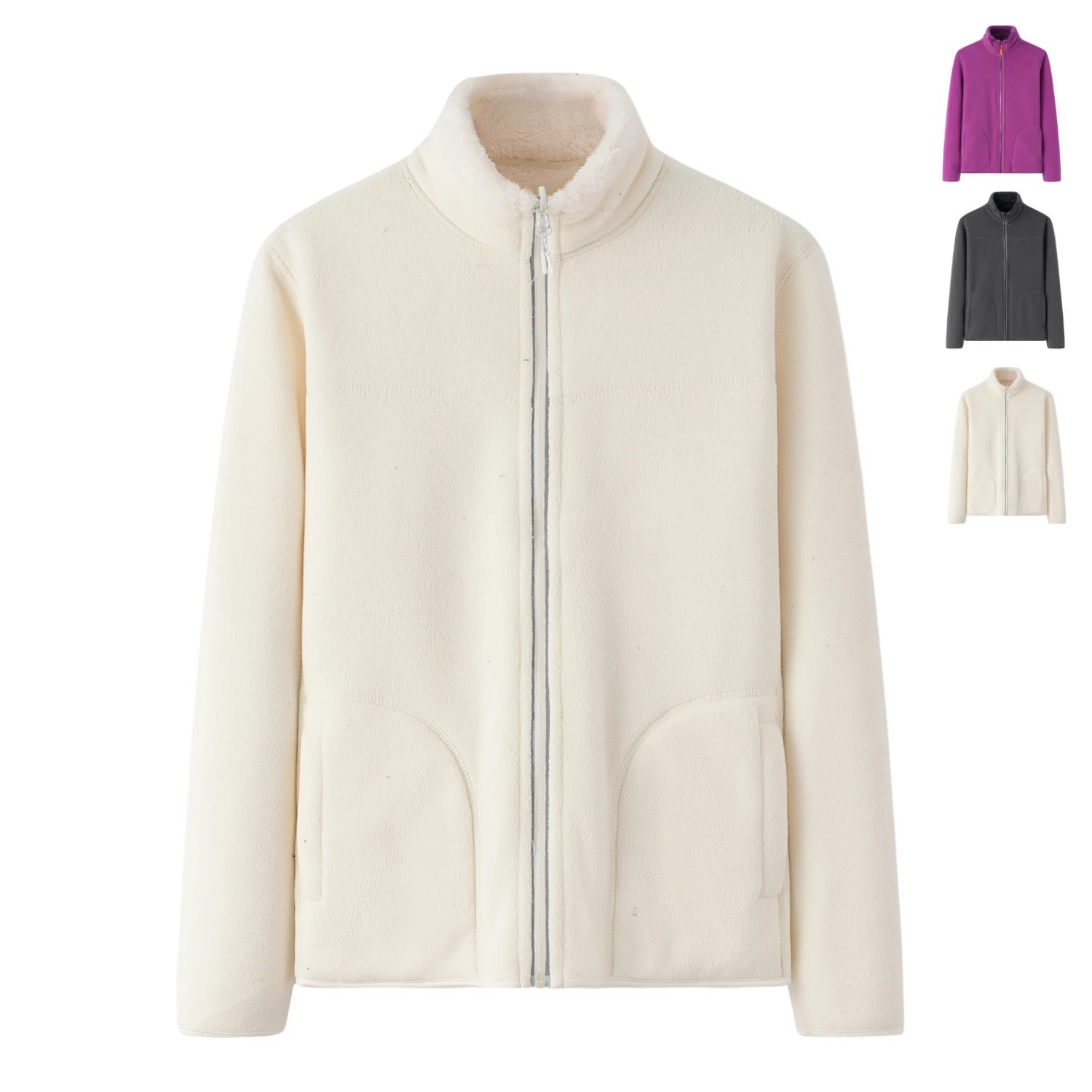 

Утепленная куртка с флисовой подкладкой, двусторонняя, осенне-зимняя, женская, с внутренней отделкой из овечьего вельвета, полиэстер, на молнии