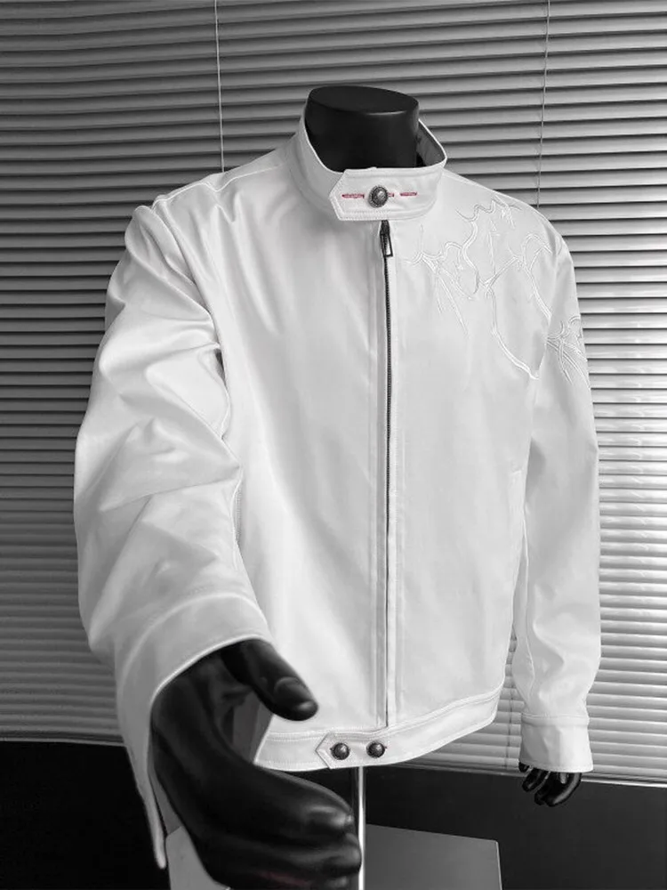 

Весенне-осенняя бейсбольная куртка с вышивкой, повседневная, с воротником-стойкой, в стиле Харрингтон, из полиэстера, молодежная, модная, дышащая, на молнии.