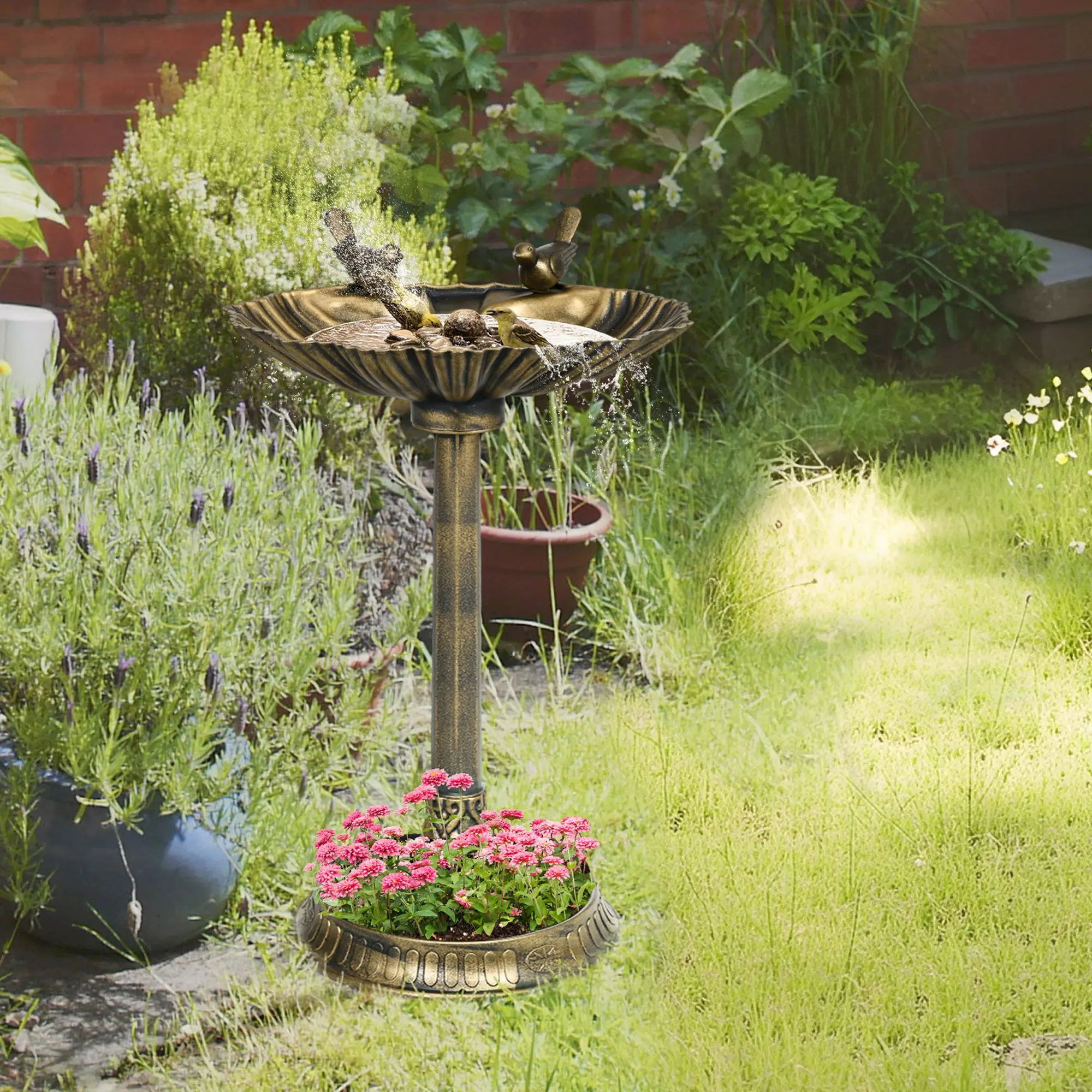 Antique Bronze Birdbath 32