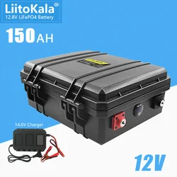 LiitoKala 12.8V 150Ah Lifepo4 Battery Pack Lithium Iron Phosphate Deep Cycle Batteries for boat motor inverter EU US Tax Free