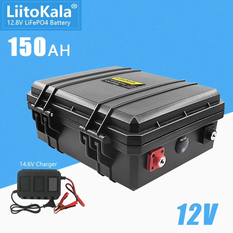 Imagem -02 - Liitokala-bateria de Fosfato de Ferro de Lítio Bateria de Ciclo Profundo para o Inversor do Motor do Barco Lifepo4 12.8v 100ah 150ah ue Eua Tax