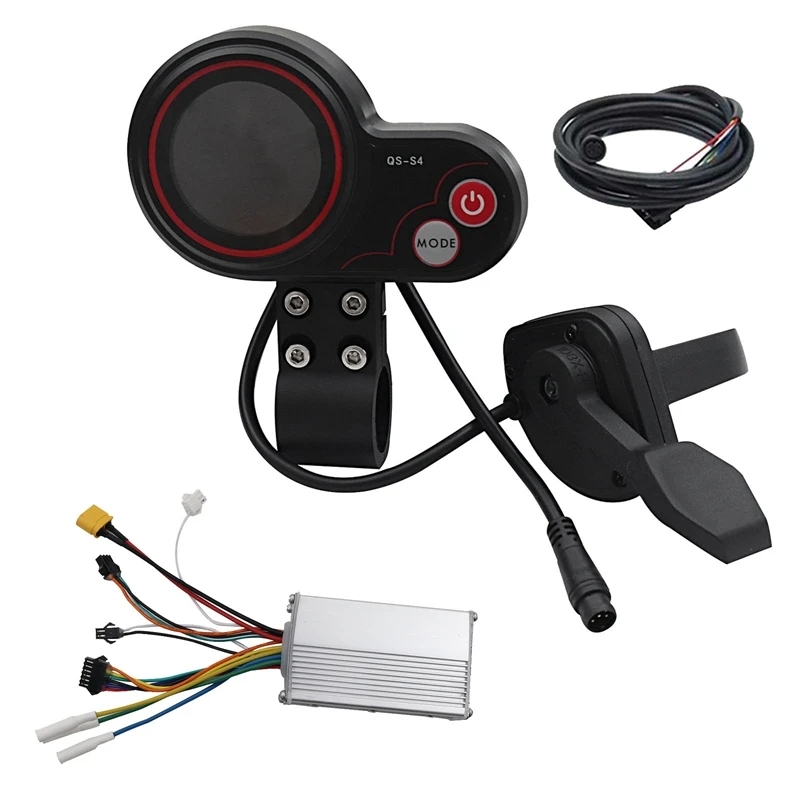 Kit de pantalla LCD de acelerador de pulgar de QS-S4, controlador de 36V-60V, 48V, 800W, para Zero 8, 9, 10, 8X, 10X, Scooter Eléctrico de 6 pines