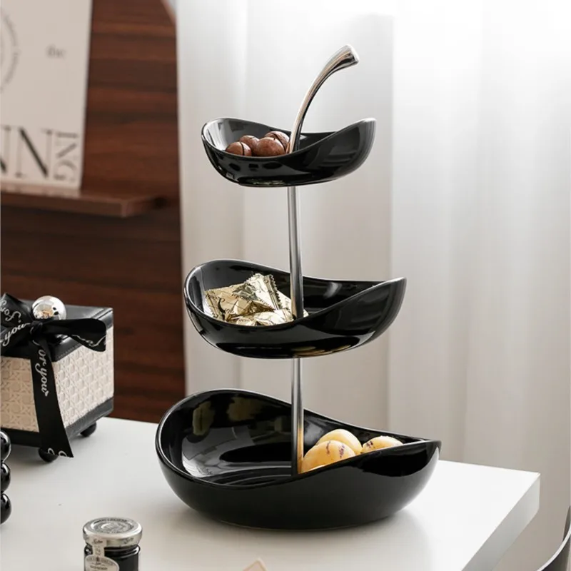 مومو أطباق فاكهه غرفة المعيشة المنزلي طاولة القهوة الحلي طبق الحلوى وضعت صينية الوجبات الخفيفة متعدد الطبقات أطباق فاكهه عالية الجودة