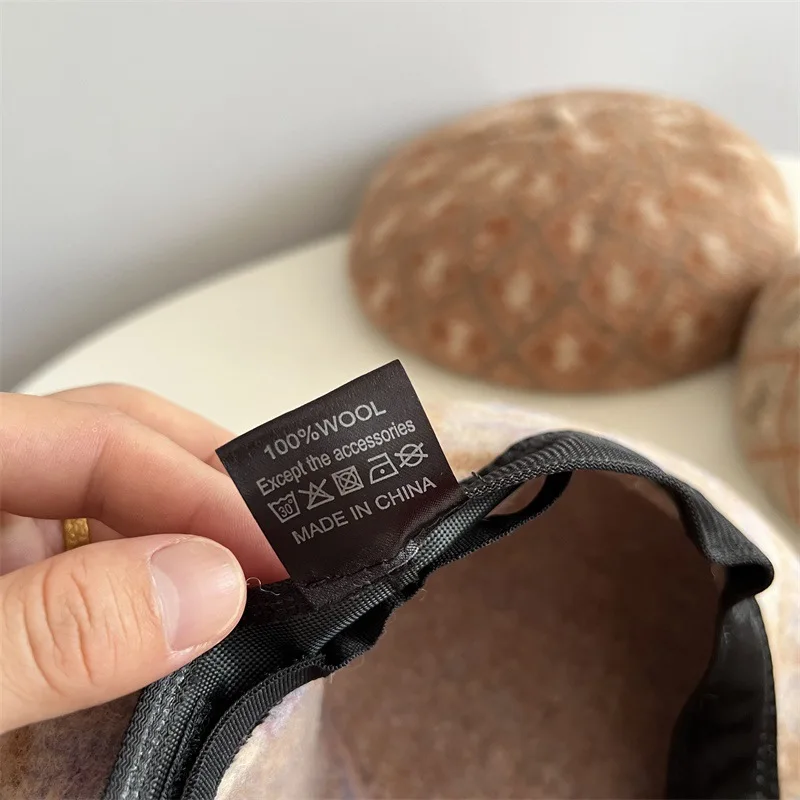 قبعة جاكار يابانية أسترالية 100% من الصوف للفتيات، قبعة رسام دافئة فنية للخريف والشتاء #6