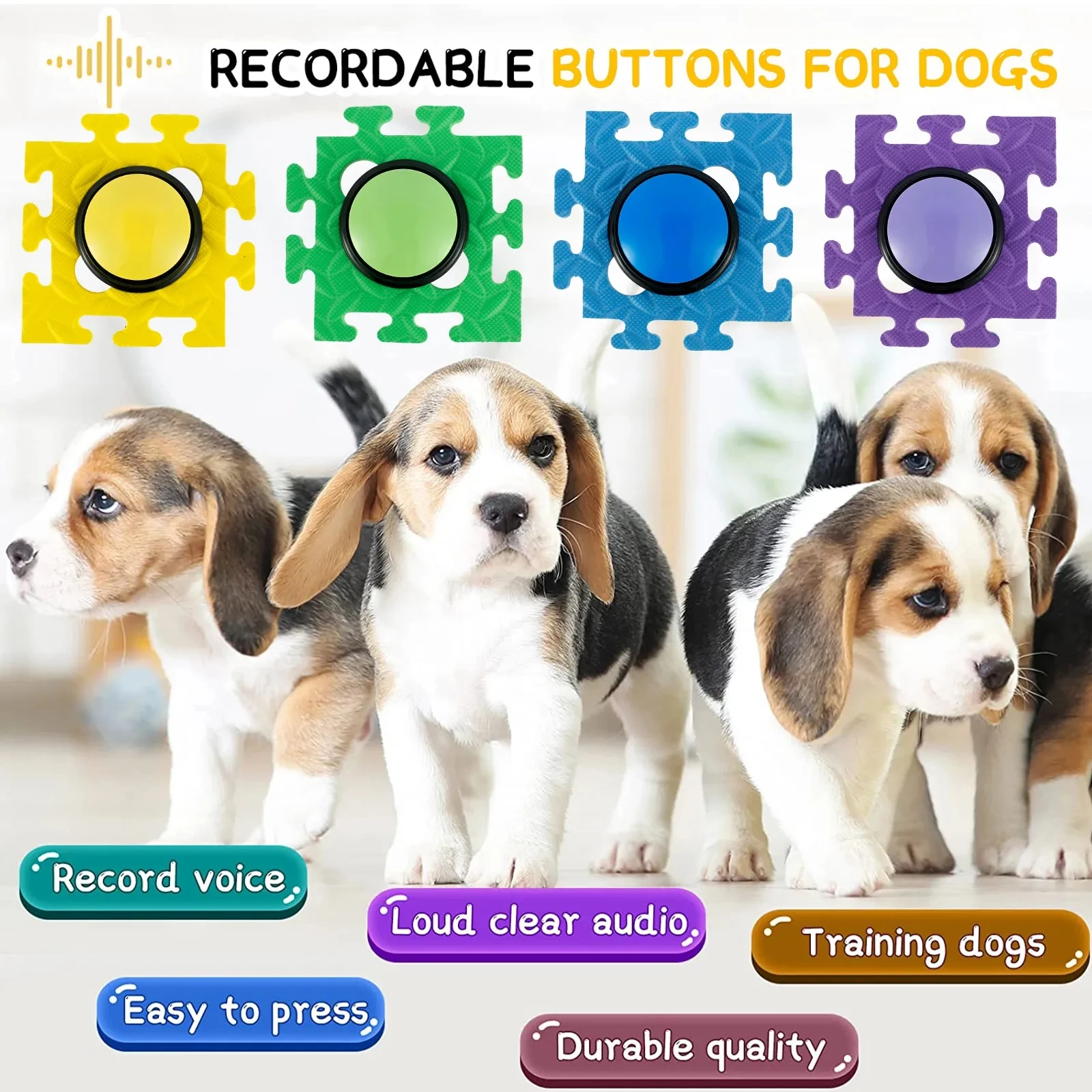 Pet Communication Button Pad Eva Anti Slip Special Pad Button Special Perforated Pad Recordable Training Buttons For Dogs Cat