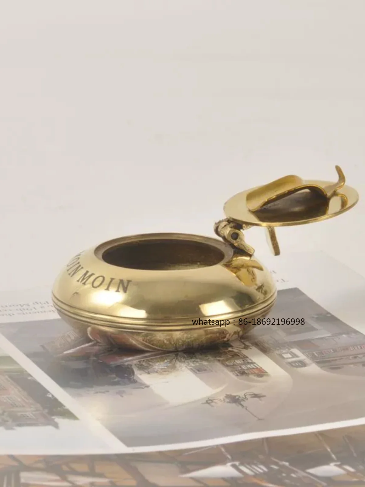 Handmade Handmade From Imported Pure Copper From India Portable and Simple Outdoor Business Trip Mini Ashtray Decoration Modern