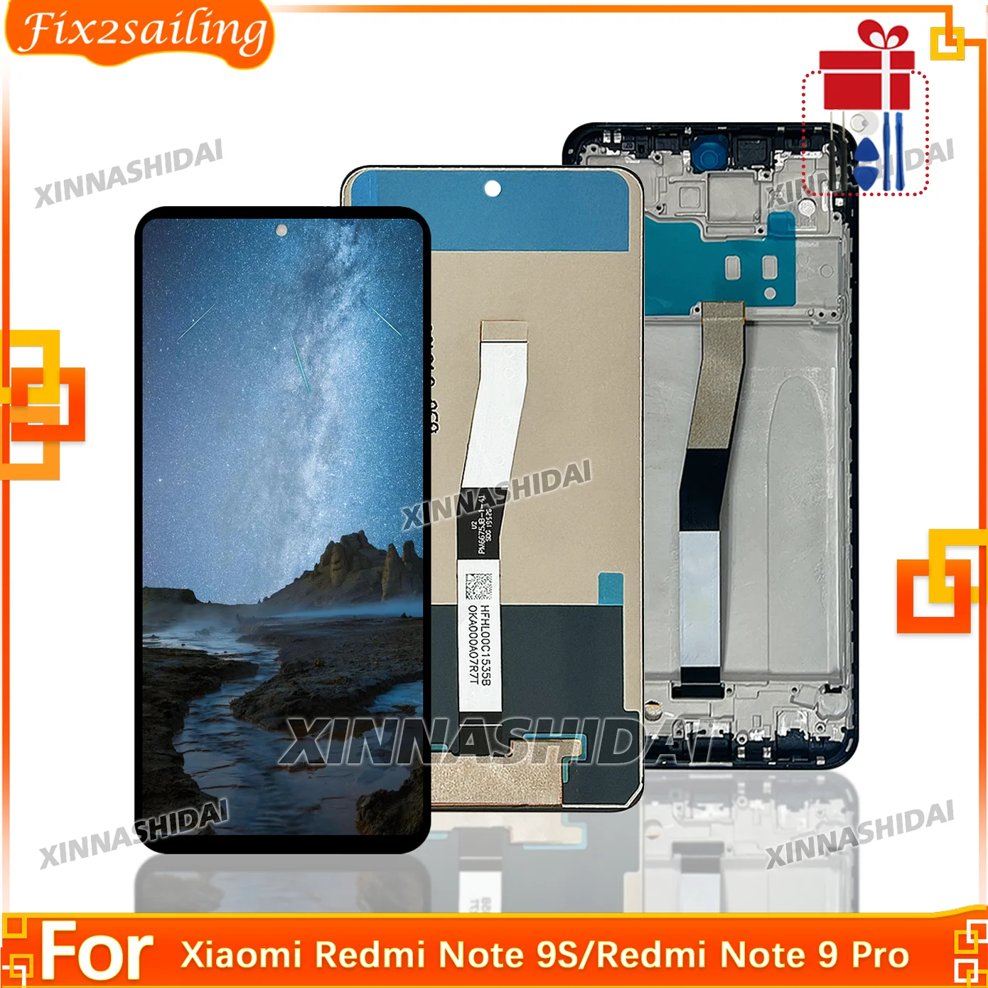 Nova tela lcd para xiaomi redmi note 9s lcd m2003j6a1g display tela de toque com quadro para redmi note 9 pro substituição da tela