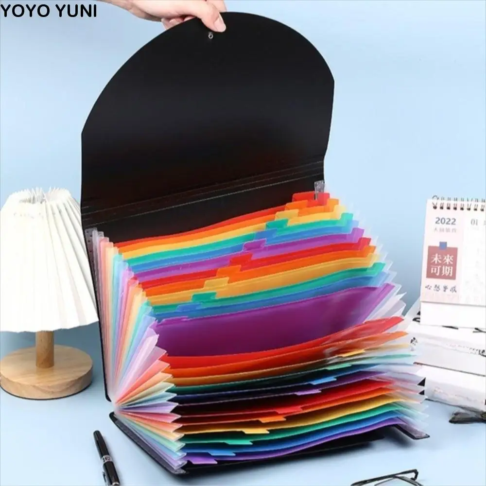 

Портативный органайзер для папок с 25 карманами, пластиковая многоцелевая расширяемая коробка для хранения документов Радуга А4, папка для художественных принадлежностей, деловая