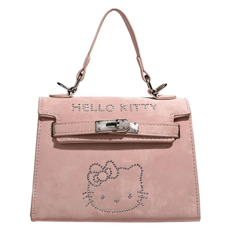 Sanrio hello kitty bonito doce bolsa dos desenhos animados moda simples versátil compras viagem luz ombro saco do mensageiro