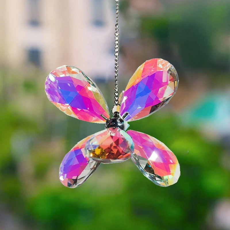 Suncatcher Crystal Pendant Six-Leaf Flower Pendant Prism Pendant Durable Easy To Use