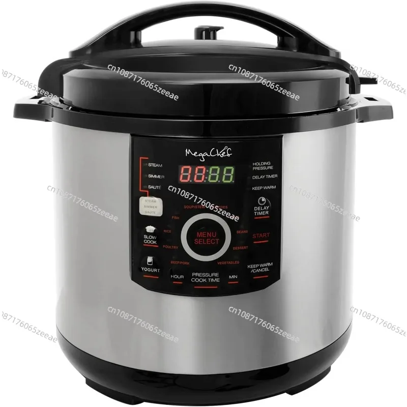 12 Quart Digital Pressure Cooker with 15 Preset Options and Glass Lid Silver