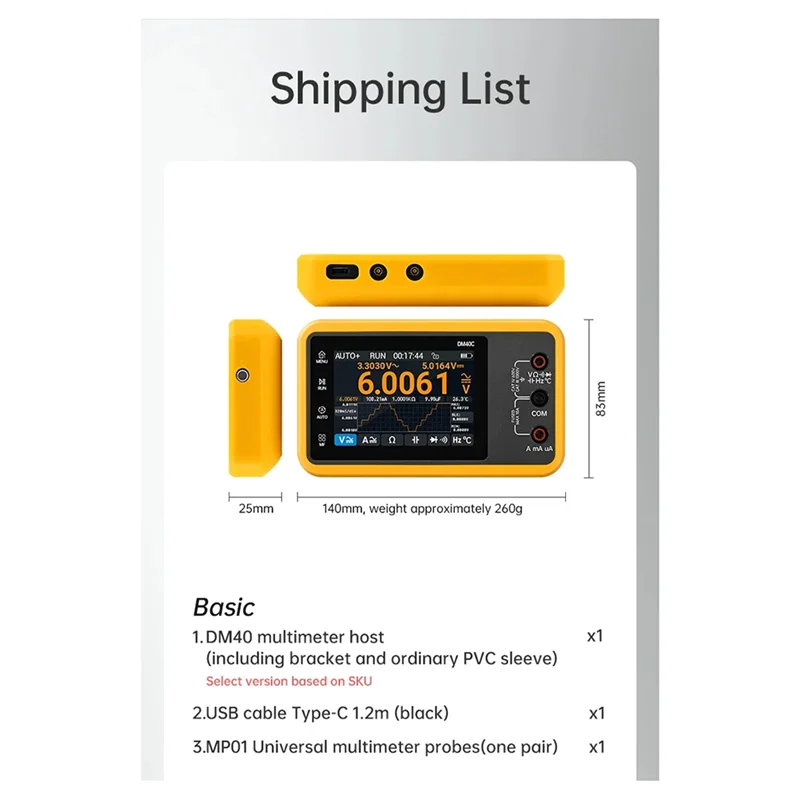 WCS-DM40 10Hz-40Mhz ポータブルデジタルマルチメータ信号発生器ハンドヘルドデジタル自動車ツール DM40C-A