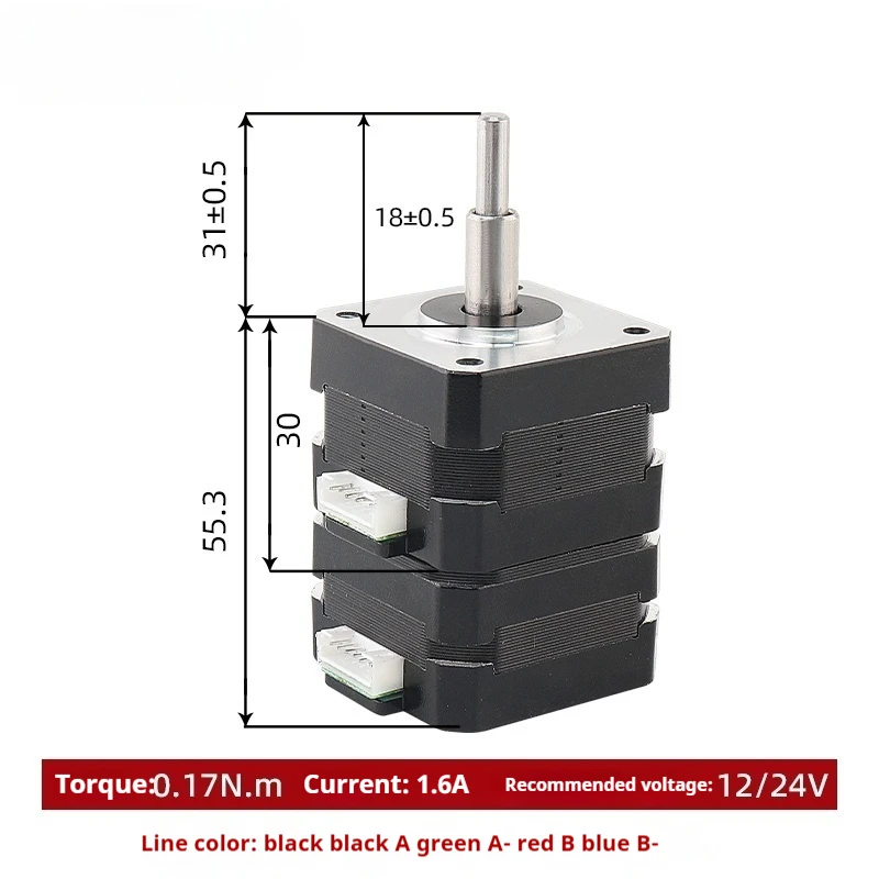 42CD55-0805 Hybrid 42 Double-Layer Stacked Stepper Motor Automated micro Stepper Motor