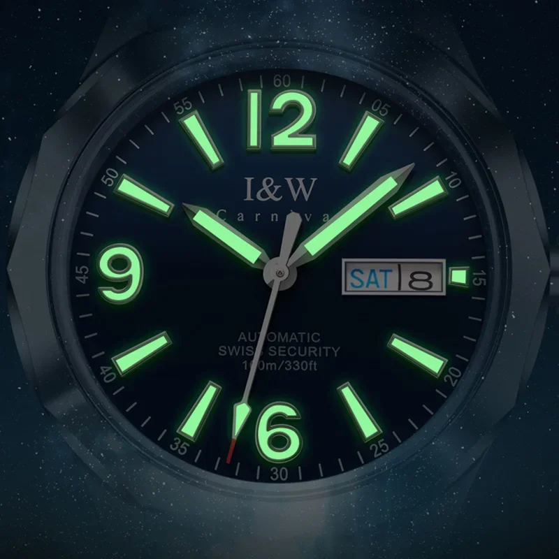 I&W Luxury Tungsten Watches for Men MIYOTA Automatic Watch Sapphire Calendar Luminous 5bar Waterproof Mechanical Wristwatch 2026 view 4