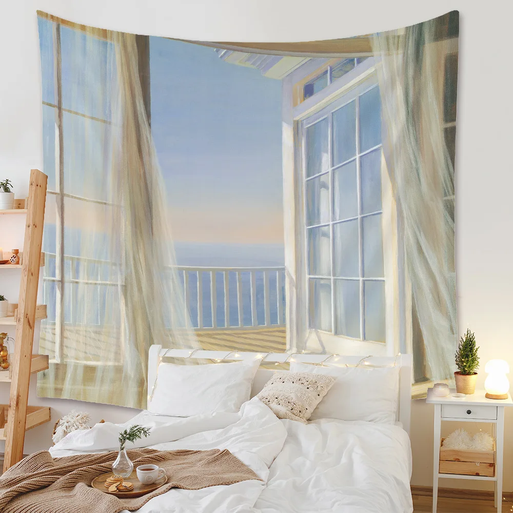 VIKAMA Home Bohemian Tapisserie Raumdekoration Hängendes Tuch Hintergrund Tuch Ins Wind Hängendes Tuch Landschaft Tapisserie