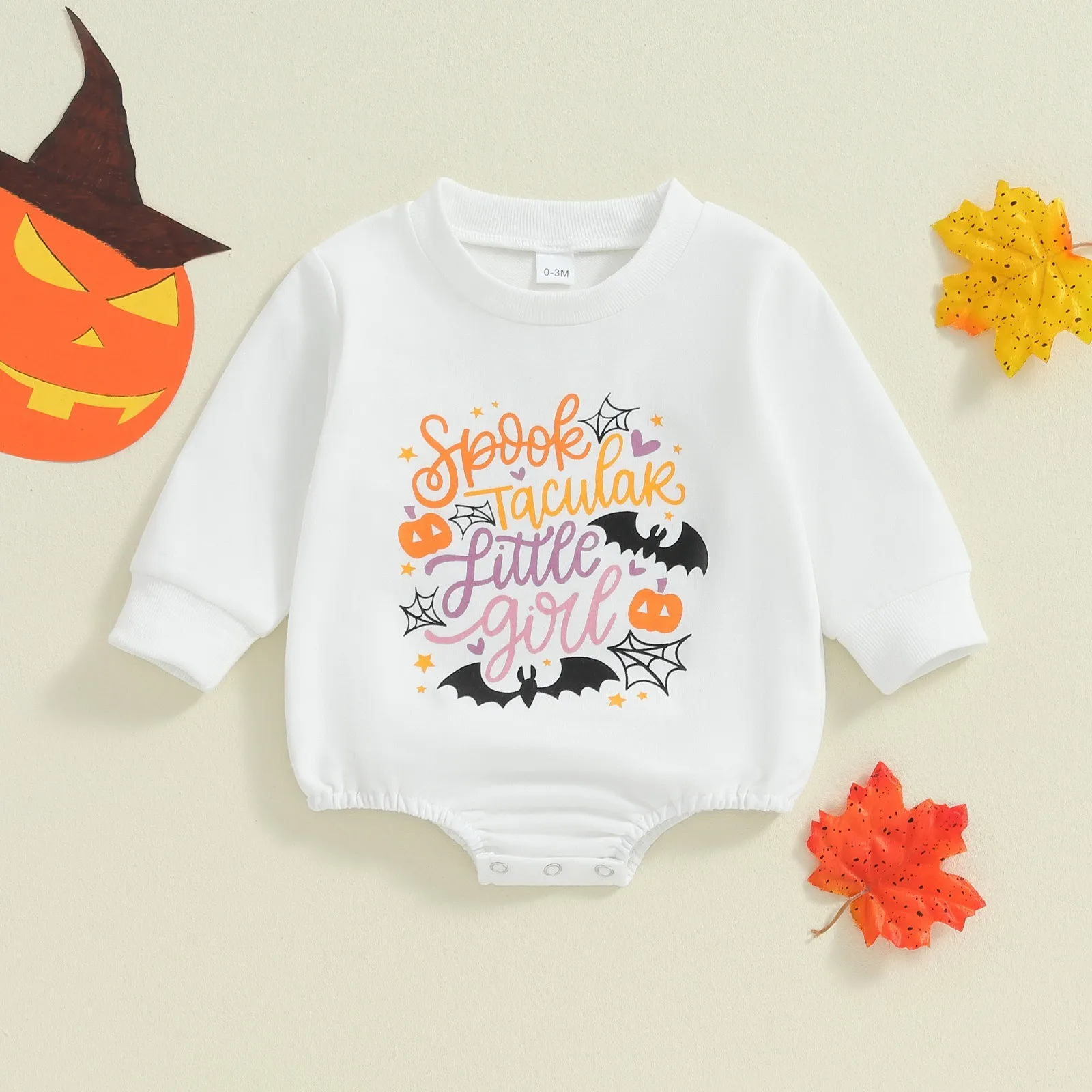 2024 Fashion Toddler Halloween Rompers Clothes for Boys Girls Letter Print Long Sleeve O-neck Sweatshirts Jumpsuits One-Pieces