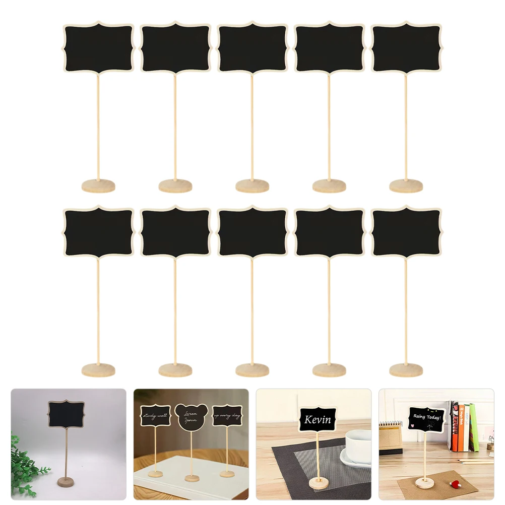 

10pcs Mini Chalkboard Signs Wooden Message Boards Small Blackboards For Home Office Wedding Restaurant Decoration Erasable Memo