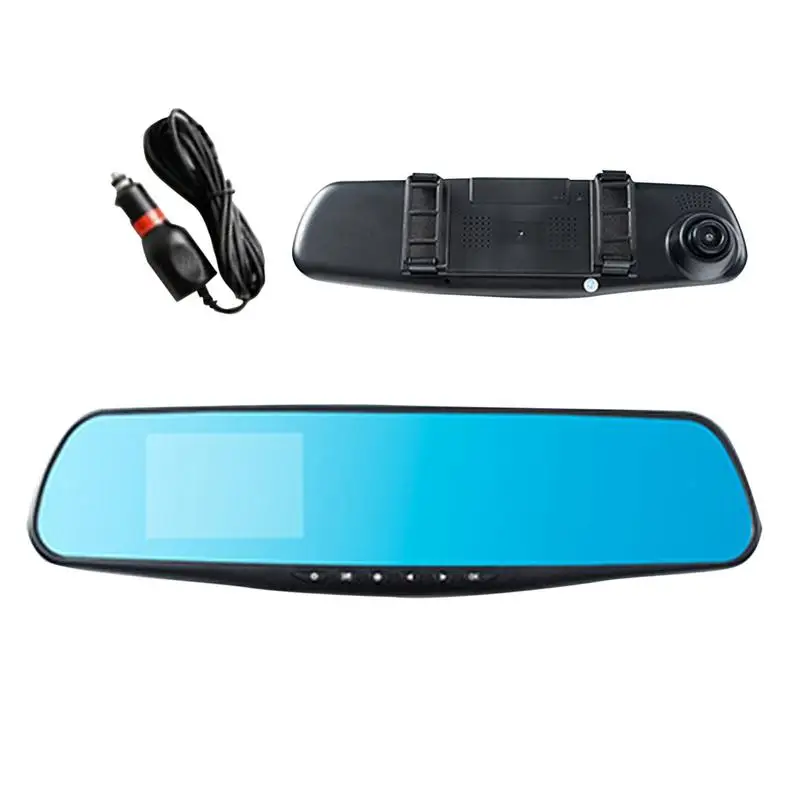 車のリアビュー用タッチスクリーン付きガラスカメラ,駐車モード,24時間