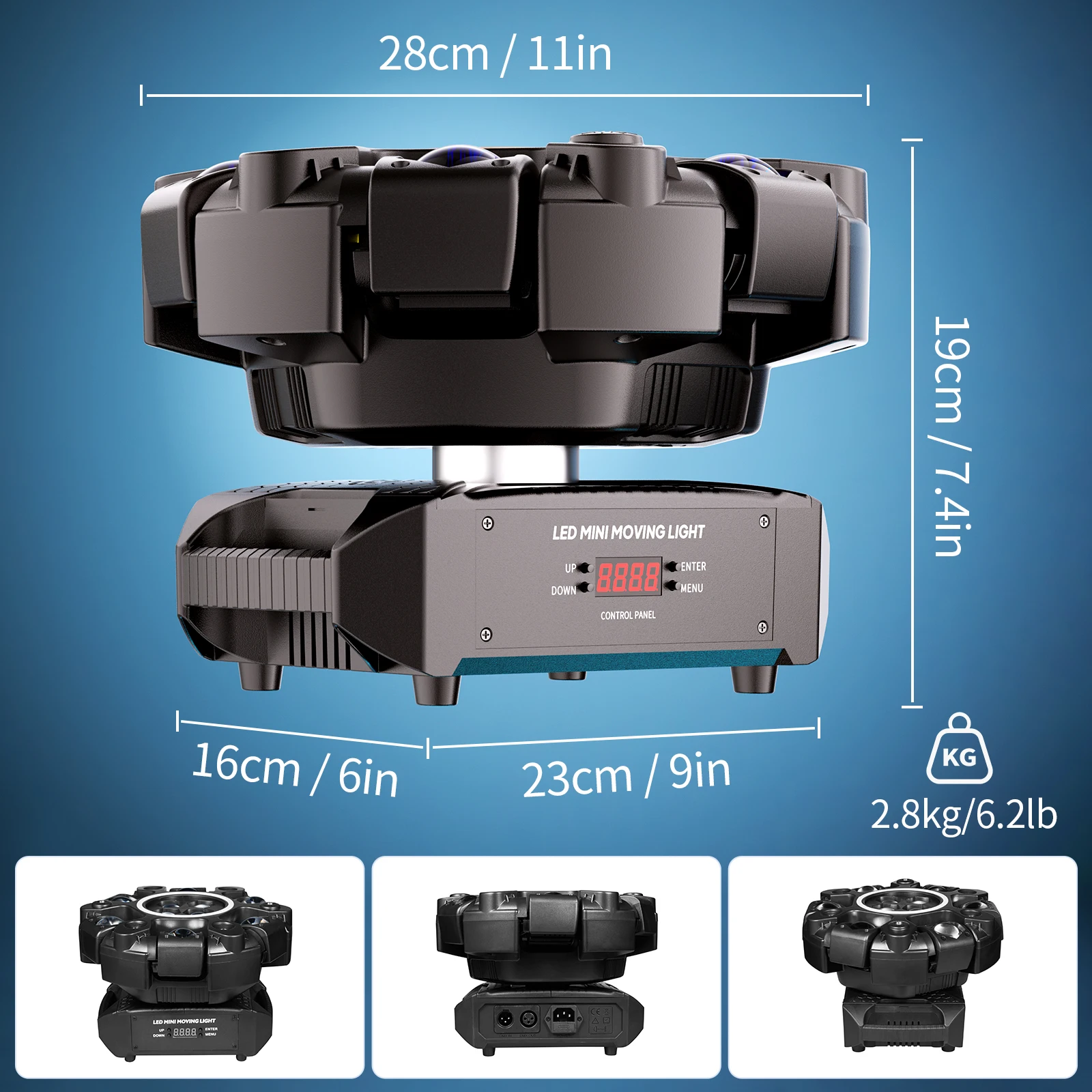 Somspot 150W Moving Head Light RGBW Stage Effect Lighting Projector DMX Voice Control for DJ Disco Party Concert Wedding Theater