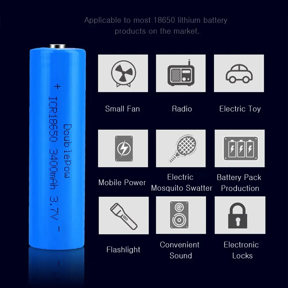 100% oryginalny akumulator litowy Doublepow 18650 3,7 V 3400 mah 18650 do baterii latarki