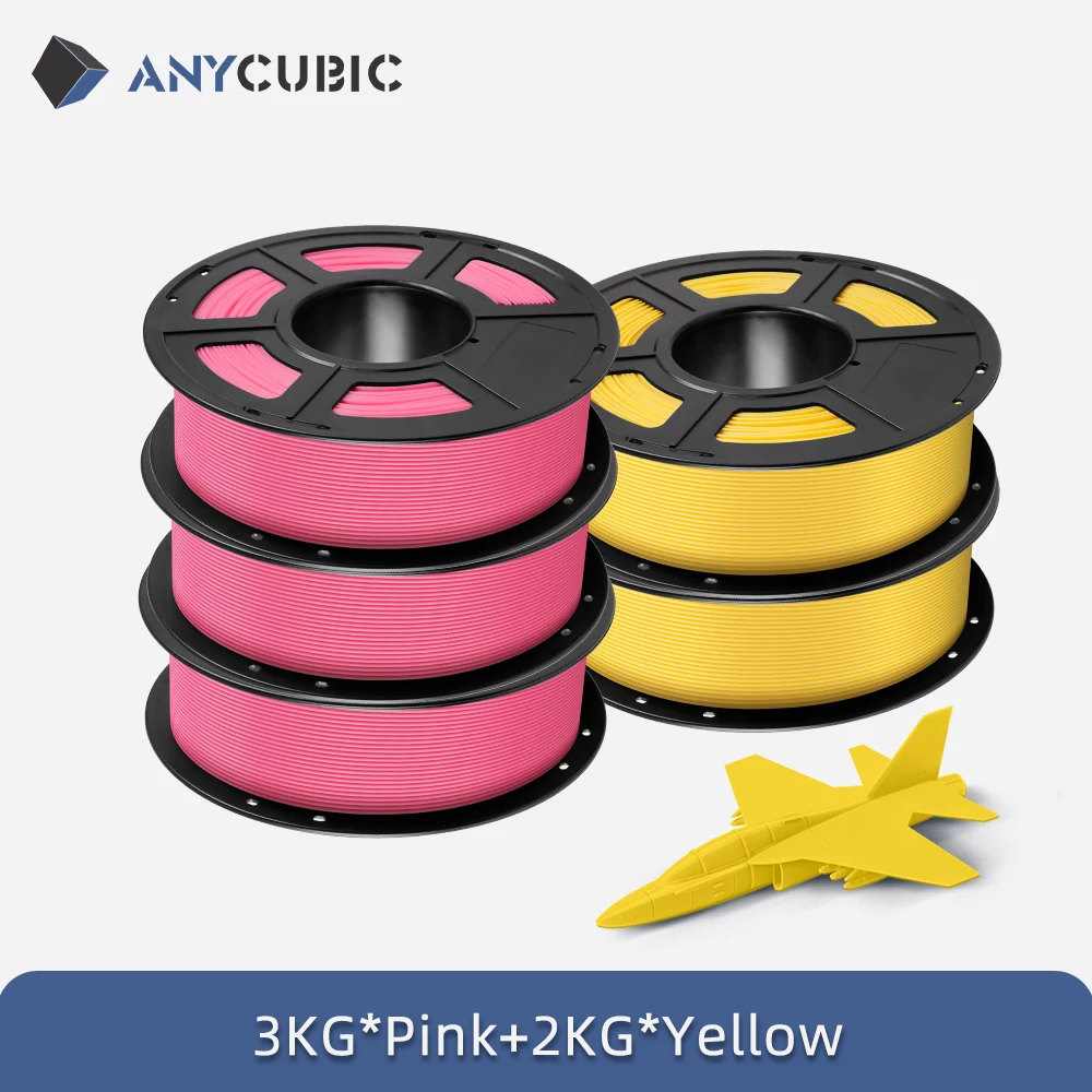 5KG ANYCUBIC PLA-filament 1,75 mm Milieuvriendelijk voor FDM 3D-printer 3D-printmateriaal Fouting voor Kobra S1C K3C EU US Warehouse