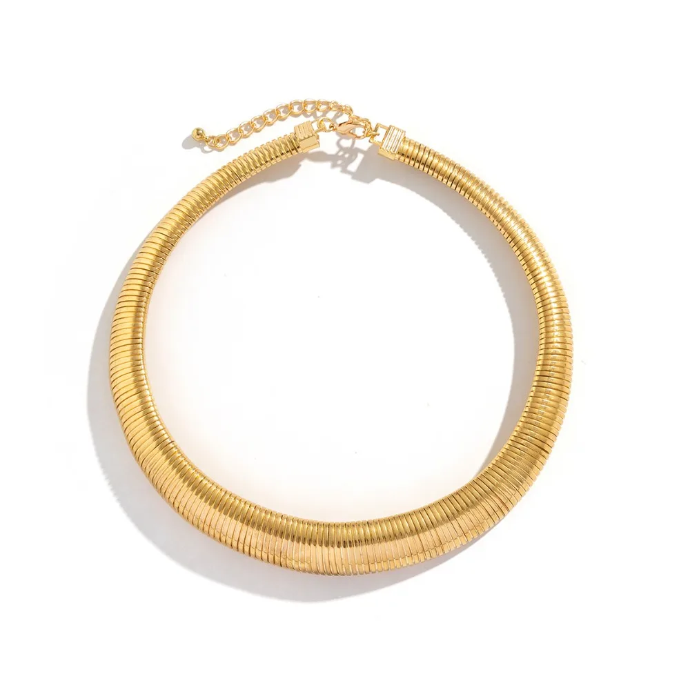

New Fashion Snake Bone Line African Collar Simplicity Women Geometric Metal Collarbone Necklace Punk Exaggerated Necklace