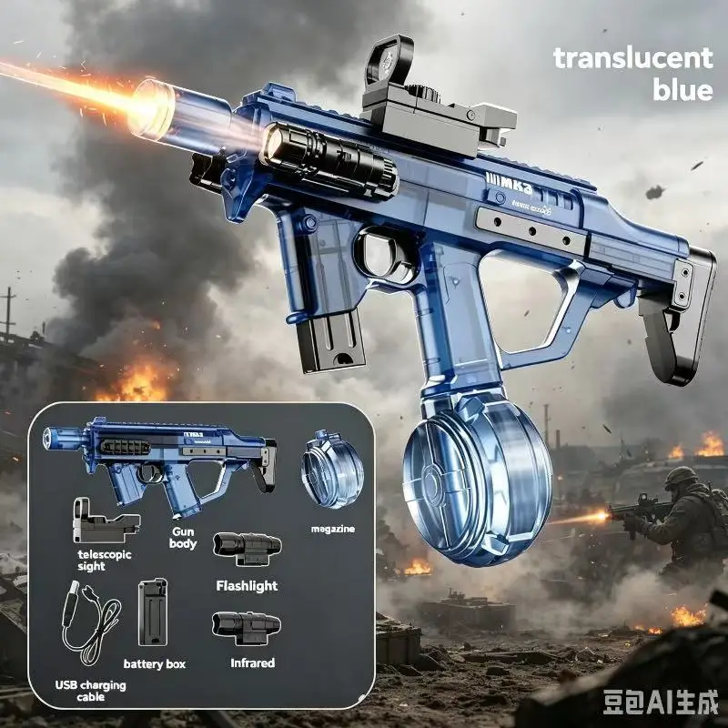 

2026New adult electric MK3 water guns with lights, powerful with automatic water, summer outdoor and beach toys for kids 3