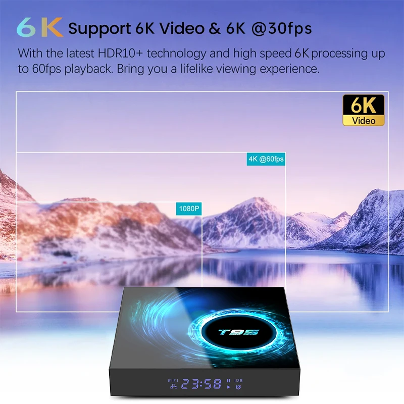 T95 Android Tv Box HD 6K Allwinner H616 Dual Wifi 2,4 & 5G Reproductor Multimedia Bluetooth 5,0 Smart Android Player Set-Top-Box