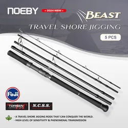 Noeby 5 sezioni Beast Travel Shore Jigging canna da pesca 2.7m 2.9m 10kg Drag Lure 80g Fuji Set imbarco canne da Spinning canna da pesca