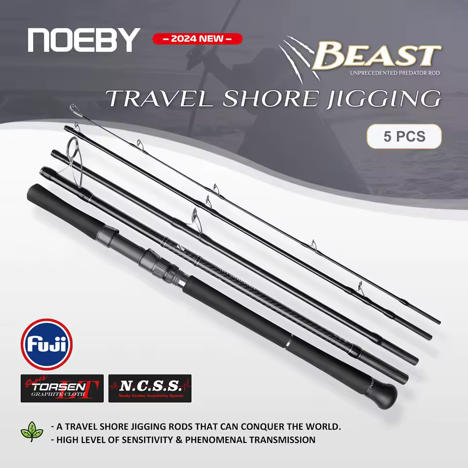 Vara de pesca Noeby 5 seções viagem costeira jigging