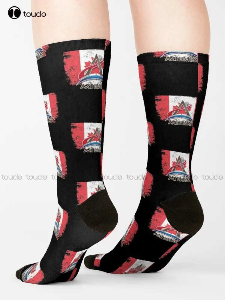 Artemis Mission 2 Canadian Astronaut Patch ( The Original Design !! ) Socks Dance Socks 360° Digital Printing Streetwear Funny