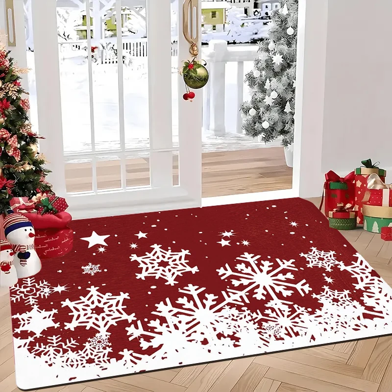 

Christmas doormat, made of flannel, washable, Christmas decorative entrance mat, suitable for rooms and bathrooms