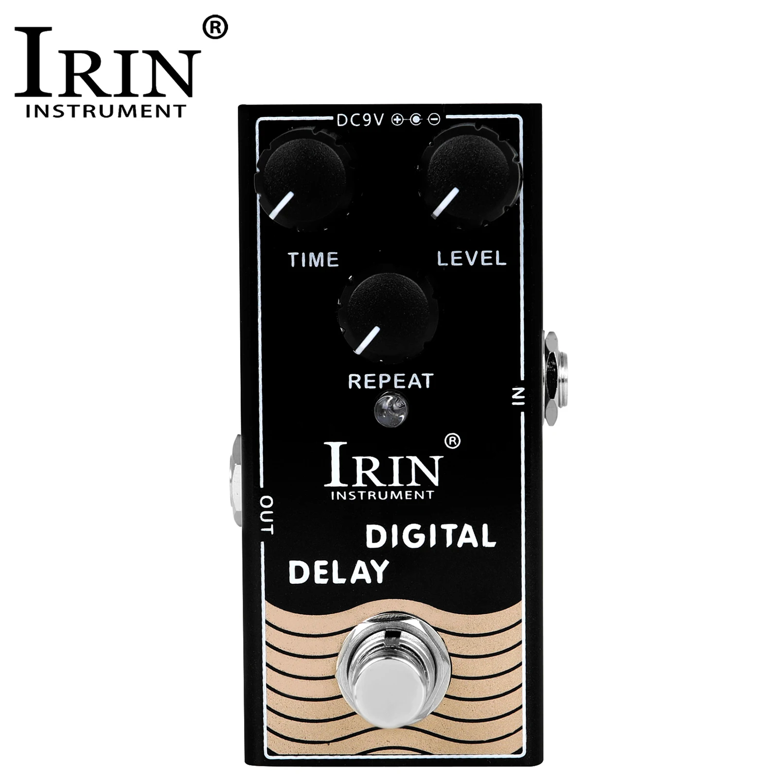 IRIN RF-08 Pedal gitar elektrik, Pedal efek Penundaan Digital Bypass sejati, Aksesori Gitar tunggal